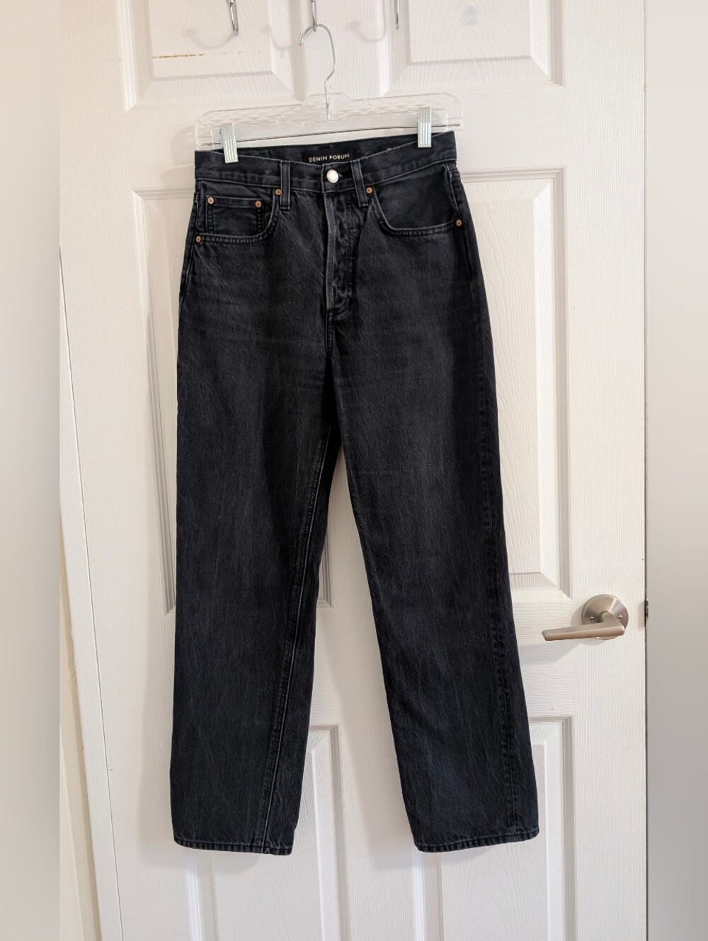 Aritzia Denim Forum 100% Organic Cotton Black High-Rise Loose Straight-Leg Jeans